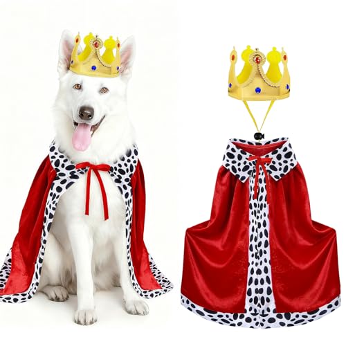 Puluole King Dog Kostüm - Haustier -Cosplay -Tigerkleidung, Katzenmantel -Hoodie -Outfits, Kleidung für Hund und Katze(M) von Puluole