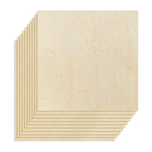 Puooifrty Lindenholzplatten, unlackiertes , Holzausschnitte zum Basteln, 20 x 20 x 0,2 cm, 10 Stück von Puooifrty
