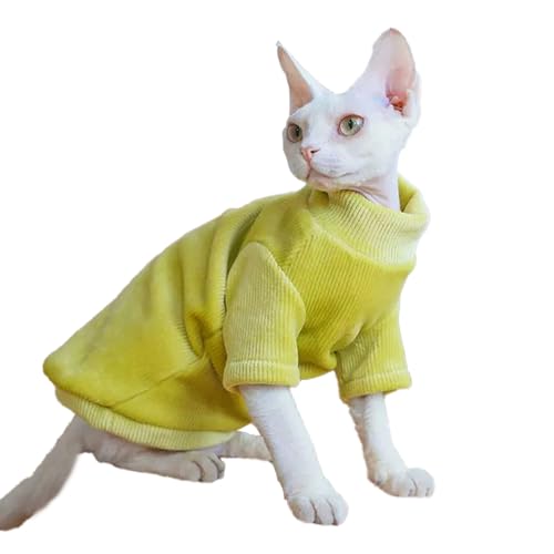 Sphynx Warmer Rollkragenpullover für Katzen, dick, weich, haarlos, Fleece-Kleidung, zweibeiniger Winter-Einteiler für Katzen und kleine Hunde, warmer Outfit, Mantel für Katzen und Welpen, Grün, Größe Sphynx Warmer Rollkragenpullover für Katzen, dick, weich, haarlos, Fleece-Kleidung, zweibeiniger Winter-Einteiler für Katzen und kleine Hunde, warmer Outfit, Mantel für Katzen und Welpen, Grün, Größe von PupCorner