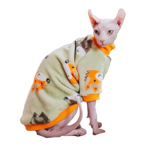 Sphynx Warmer Rollkragenpullover für Katzen, dicke, weiche, doppelseitige Fleece-Kleidung für Katzen, zweibeiniger Winter-Einteiler für Katzen und kleine Hunde, Pyjama für Katzen und Welpen (Fuchs, Sphynx Warmer Rollkragenpullover für Katzen, dicke, weiche, doppelseitige Fleece-Kleidung für Katzen, zweibeiniger Winter-Einteiler für Katzen und kleine Hunde, Pyjama für Katzen und Welpen (Fuchs, von PupCorner