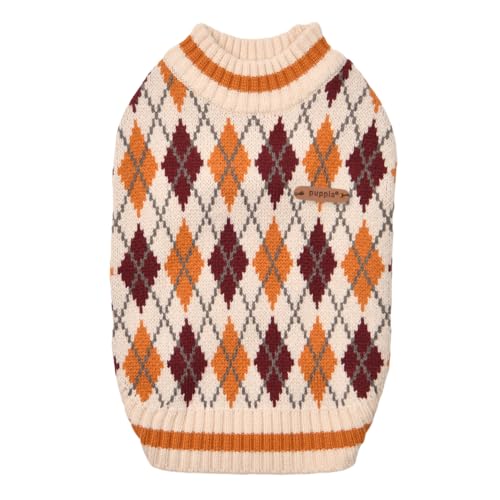 Gizmo T-Shirt für Hunde, Winterpullover, Elfenbein, S von Puppia