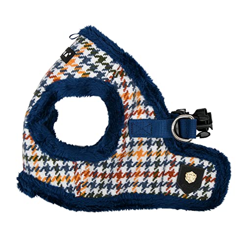 Puppia Kent Vest Hundegeschirr, Warm, Winter, Hahnentrittmuster für kleine und mittelgroße Hunde, Blau, Größe L Puppia Kent Vest Hundegeschirr, Warm, Winter, Hahnentrittmuster für kleine und mittelgroße Hunde, Blau, Größe L von Puppia