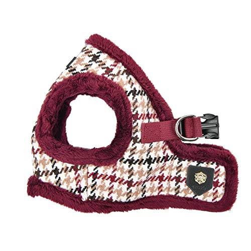 Puppia Kent Vest Hundegeschirr, Step-in, warm, Winter, Hahnentrittmuster für kleine und mittelgroße Hunde, Weinrot, Größe S Puppia Kent Vest Hundegeschirr, Step-in, warm, Winter, Hahnentrittmuster für kleine und mittelgroße Hunde, Weinrot, Größe S von Puppia