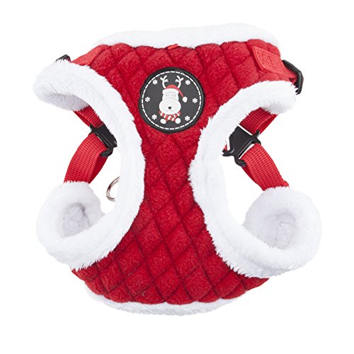Puppia 4-Punkt-Weihnachtsgeschirr, Weiches Geschirr für kleine und mittelgroße Hunde - Rot Puppia 4-Punkt-Weihnachtsgeschirr, Weiches Geschirr für kleine und mittelgroße Hunde - Rot von Puppia