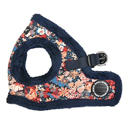 Puppia Brustgeschirr für kleine und mittelgroße Hunde - Gianni Harness B - verstellbar und komfortabel Navy Blau S von Puppia