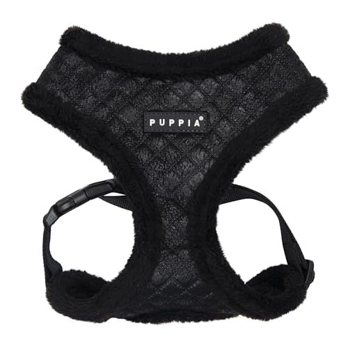 Puppia Douglas Hundegeschirr Überkopf Warm Winter Rautenmuster Verstellbare Brust für Kleine Mittlere Hunde, Schwarz, Small Puppia Douglas Hundegeschirr Überkopf Warm Winter Rautenmuster Verstellbare Brust für Kleine Mittlere Hunde, Schwarz, Small von Puppia