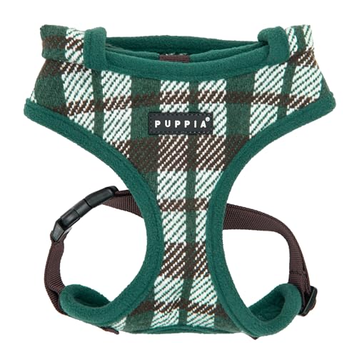 Puppia Festive Hundegeschirr mit Kapuze über den Kopf, warm, Winter, Karomuster, verstellbare Brust, für kleine und mittelgroße Hunde, Grün, Large Puppia Festive Hundegeschirr mit Kapuze über den Kopf, warm, Winter, Karomuster, verstellbare Brust, für kleine und mittelgroße Hunde, Grün, Large von Puppia