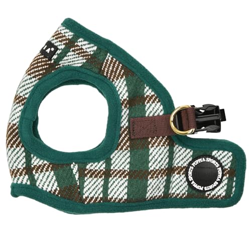 Puppia Festive Vest Hundegeschirr, Step-in, warm, Winter, Karomuster für kleine und mittelgroße Hunde, Grün, X-Large Puppia Festive Vest Hundegeschirr, Step-in, warm, Winter, Karomuster für kleine und mittelgroße Hunde, Grün, X-Large von Puppia