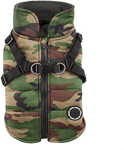 Puppia Hochwertiger Hundemantel für kleine Hunde und mittelgroße Hunde - wasserdicht und mit Fleece gefüttert für angenehme Wärme - Hundemantel mit Geschirr, Camouflage, S Puppia Hochwertiger Hundemantel für kleine Hunde und mittelgroße Hunde - wasserdicht und mit Fleece gefüttert für angenehme Wärme - Hundemantel mit Geschirr, Camouflage, S von Puppia