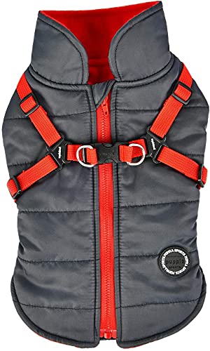 Puppia Hochwertiger Hundemantel für kleine Hunde und mittelgroße Hunde - wasserdicht und mit Fleece gefüttert für angenehme Wärme - Hundemantel mit Geschirr, Grau, S Puppia Hochwertiger Hundemantel für kleine Hunde und mittelgroße Hunde - wasserdicht und mit Fleece gefüttert für angenehme Wärme - Hundemantel mit Geschirr, Grau, S von Puppia