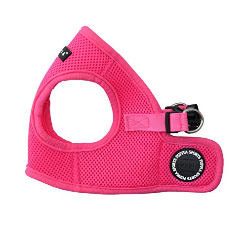 Puppia Hundegeschirr Weste in Neonfarben - Hochwertig und Komfortabel - Auch als Welpengeschirr verwendbar, Pink, M PAPA-AH1325 Weste Neon Soft von Puppia