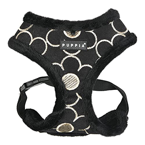 Puppia Hundegeschirr für kleine und mittelgroße Hunde - Florent Harness A - verstellbar und komfortabel, Schwarz von Puppia