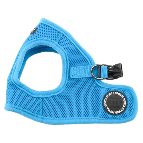 Puppia Hundegeschirr für kleine und mittelgroße Hunde - weiche Weste in vielen Farben - Auch als Welpengeschirr verwendbar -Antizuggeschirr für Hunde, Himmelblau, XL von Puppia