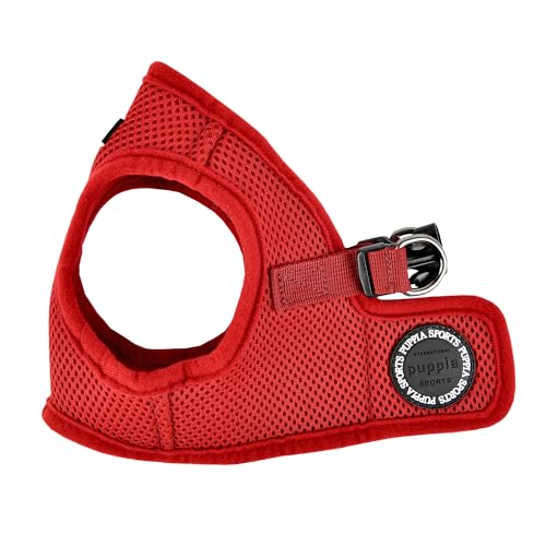 Puppia Hundegeschirr für kleine und mittelgroße Hunde - weiche Weste in vielen Farben - Auch als Welpengeschirr verwendbar -Antizuggeschirr für Hunde, Wein Rot, XL von Puppia