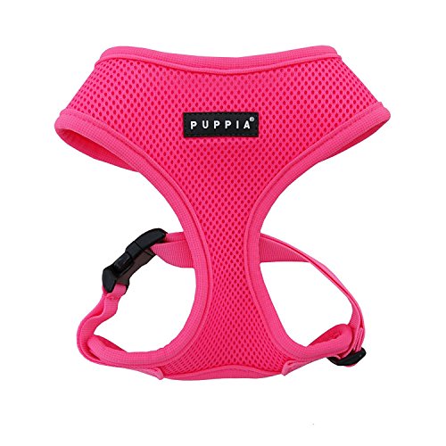 Puppia Hundegeschirr in Neonfarben - Hochwertig und Komfortabel - Auch als Welpengeschirr verwendbar, Pink, L von Puppia