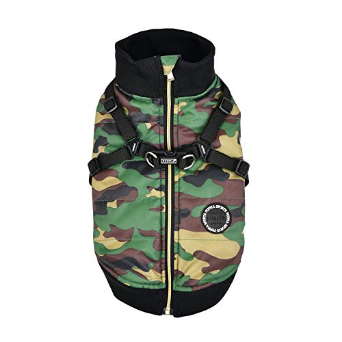 Puppia Hundejacke für kleine Hunde und mittelgroße Hunde - wasserdicht und mit Fleece gefüttert für angenehme Wärme - Hundemantel mit Geschirr, Camouflage, XXL, PLSD-VT1668-CA-XXL Puppia Hundejacke für kleine Hunde und mittelgroße Hunde - wasserdicht und mit Fleece gefüttert für angenehme Wärme - Hundemantel mit Geschirr, Camouflage, XXL, PLSD-VT1668-CA-XXL von Puppia