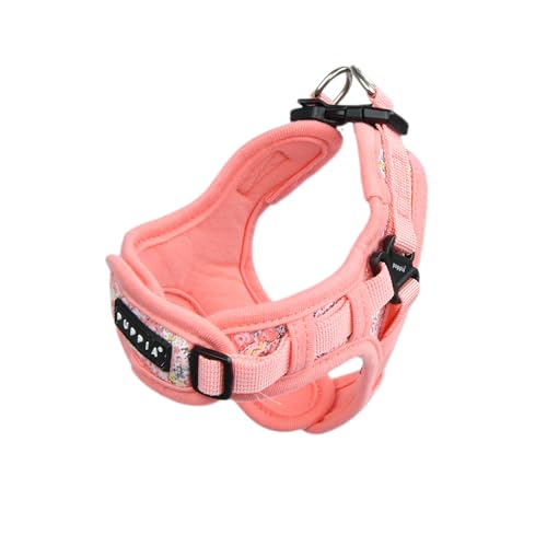 Puppia Kealoha Hundegeschirr X, modisches Blumenmuster, Frühling Sommer Geschirr für kleine und mittelgroße Hunde, Rosa, Klein von Puppia
