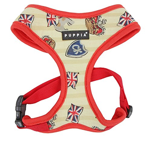 Puppia PAOA-AC1220 Hundegeschirr Britannia, S, rot von Puppia