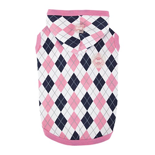 Puppia PAQA-TS1410 Hunde T-Shirt, Argyle Hood II, Pink, X-Large Puppia PAQA-TS1410 Hunde T-Shirt, Argyle Hood II, Pink, X-Large von Puppia