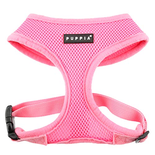 Puppia Hundegeschirr für kleine und mittelgroße Hunde - super weich in vielen Farben - Auch als Welpengeschirr verwendbar -Antizuggeschirr für Hunde, Pink, XS von Puppia