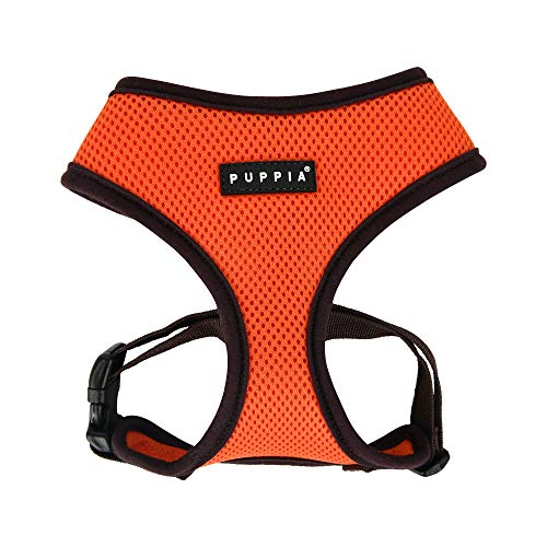 Puppia Soft Harness II - Weiches Hundegeschirr für kleine und mittelgroße Hunde - sehr komfortabel und verstellbar, PUHA1770ORS, Orange, S von Puppia
