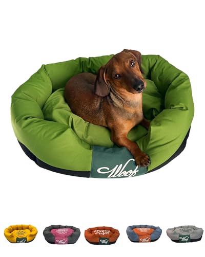 Pupply, Hundebett – Weiches und strapazierfähiges Hundebett für kleine und mittelgroße Hunde – bequemes, waschbares und stilvolles Kissen – ideal für tiefen Schlaf und Entspannung (Grün, M) von Pupply
