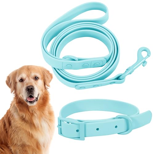 Hundehalsband und Leine Set, Hundeleine Hundehalsband im Set für Welpen Kleine Mittlere Große Hunde, 1.5M (Blau, L) von PuppyJoy