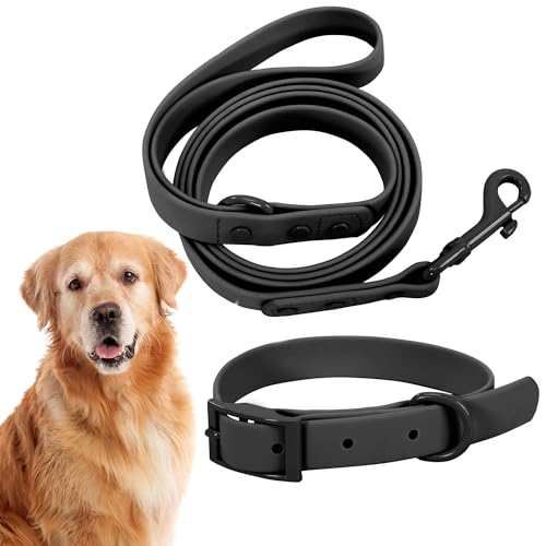 Hundehalsband und Leine Set, Hundeleine Hundehalsband im Set für Welpen Kleine Mittlere Große Hunde, 1.5M (Schwarz, S) von PuppyJoy