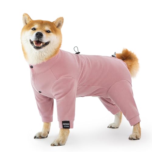 Hunde-Einteiler aus Fleece, für den Winter, für kleine, mittelgroße und große Hunde, dehnbar, für kaltes Wetter, Haustierwärmer, Jumpsuit, Welpen, Einteiler, leicht, Rosa, Größe XXL Hunde-Einteiler aus Fleece, für den Winter, für kleine, mittelgroße und große Hunde, dehnbar, für kaltes Wetter, Haustierwärmer, Jumpsuit, Welpen, Einteiler, leicht, Rosa, Größe XXL von Pupsooft