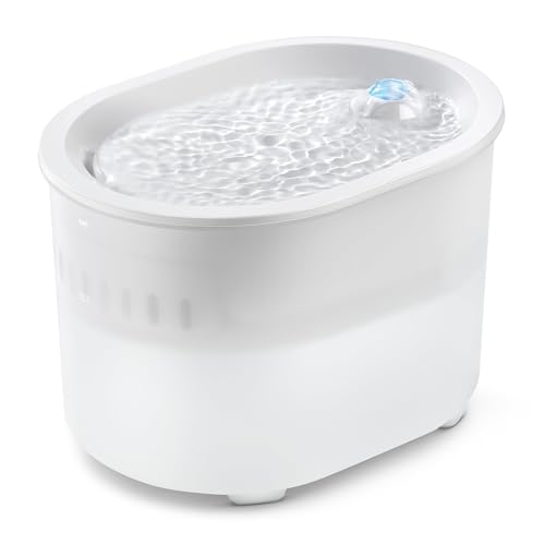 Puraluce A3 Katzenbrunnen Kabellos, Hunde Wasserspender, 2L Automatischer Induktions-Wasserspender, 180 Tage Akkulaufzeit (10000mAh), 7-Schicht Filtersystem von PuraLuce
