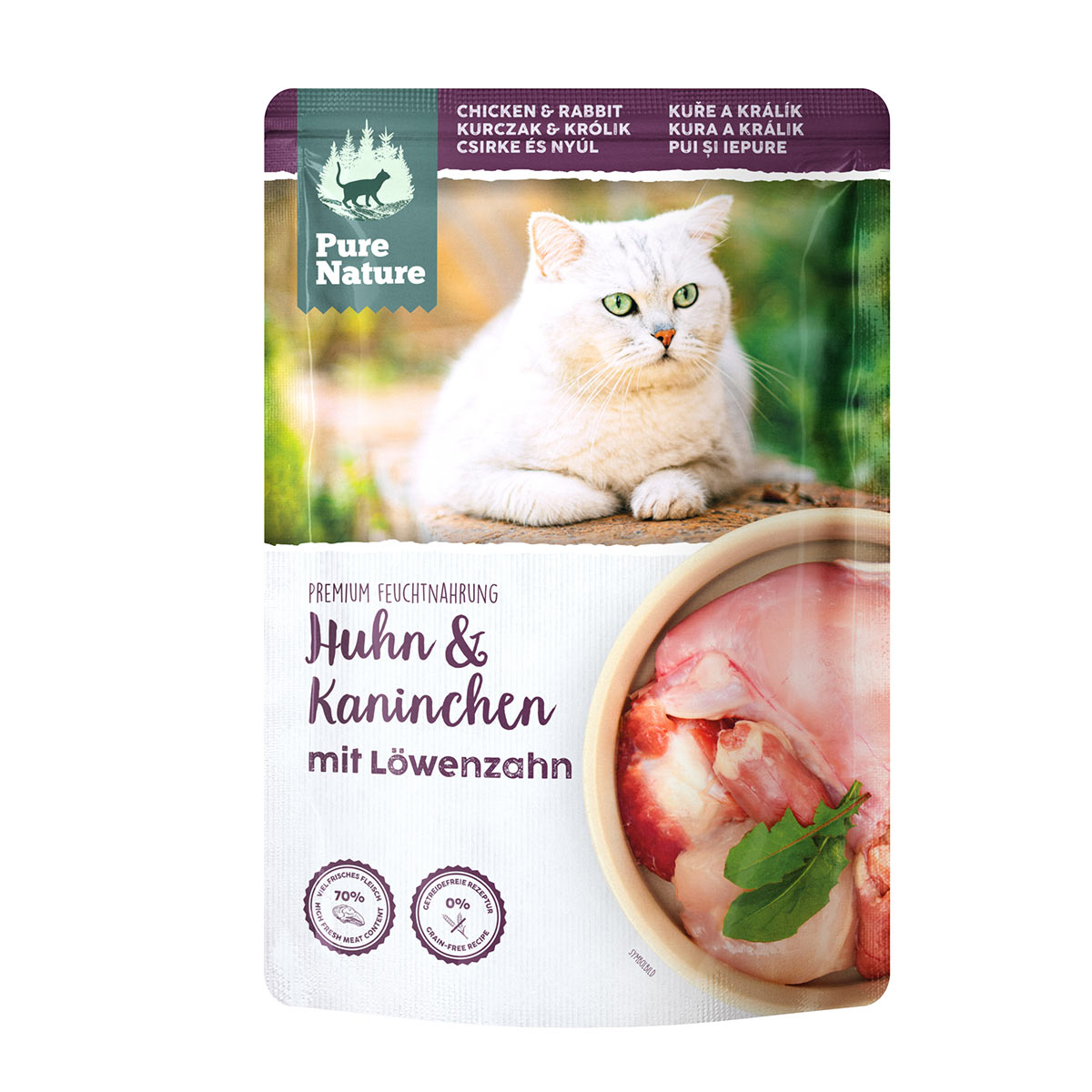 Pure Nature ADULT Huhn & Kaninchen mit Löwenzahn 12x85g von Pure Nature