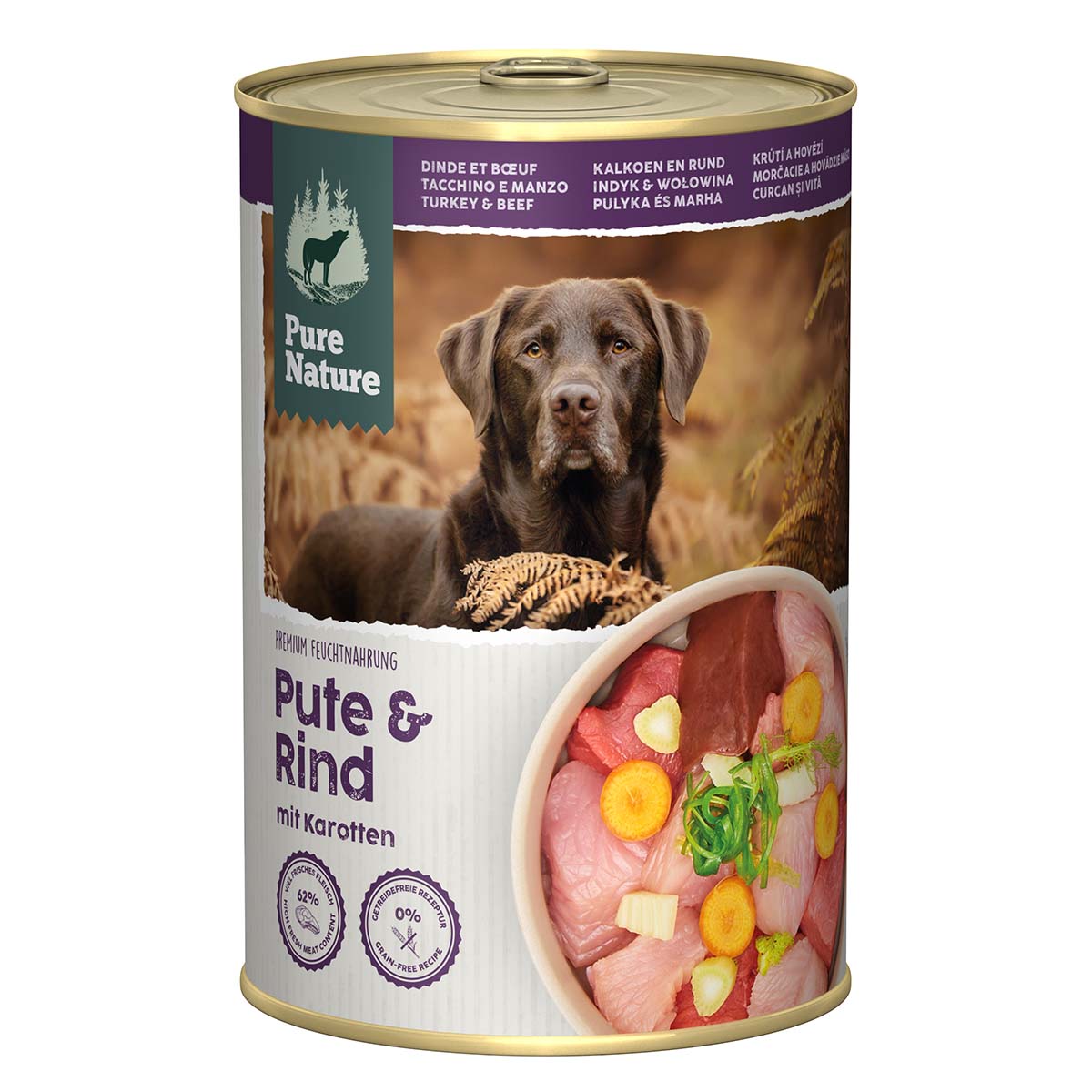 Pure Nature ADULT Pute & Rind mit Karotten 6x400g von Pure Nature