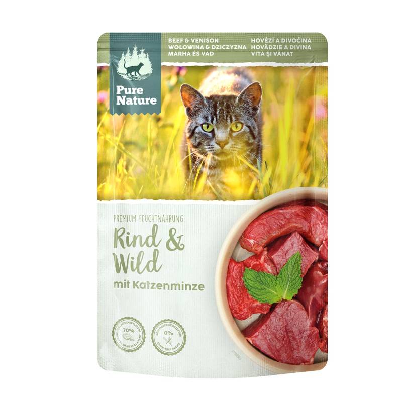 Pure Nature ADULT Rind & Wild mit Katzenminze 12x85g von Pure Nature