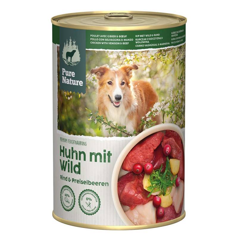 Pure Nature ADULT Huhn mit Wild & Rind 6x400g von Pure Nature