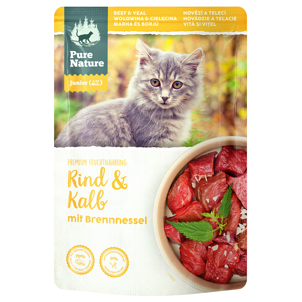 Pure Nature Junior Cat Rind & Kalb - 12 x 85 g von Pure Nature