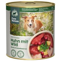 Pure Nature Nassfutter Hund Adult 6 x 800 g Huhn mit Wild und Rind von Pure Nature