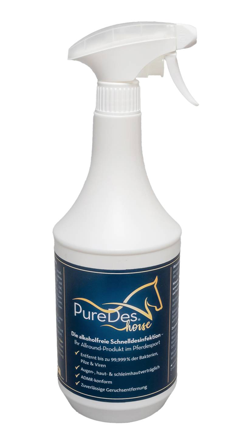 PureDes Horse Desinfektionsmittel 1L Alkoholfreie Schnelldesinfektion für Pferd, Futter & Zubehör PureDes Horse Desinfektionsmittel 1L Alkoholfreie Schnelldesinfektion für Pferd, Futter & Zubehör von PureDes