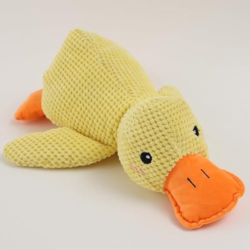 Pureadee Mellow Dog Beruhigende Ente, das sanfte Spielzeug mit Quackgeräusch für den Innenbereich, Gelb von Pureadee