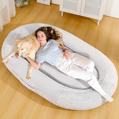 Menschliches Hundebett, riesige Hundebetten, aufblasbares Hundebett für Menschen, Größe für Erwachsene, Hellgrau Menschliches Hundebett, riesige Hundebetten, aufblasbares Hundebett für Menschen, Größe für Erwachsene, Hellgrau von Purelax