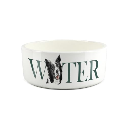 Border Collie Futternapf – Bauernhofhund, großer Keramik-Wassernapf – weißer Wassernapf für Hunde Border Collie Futternapf – Bauernhofhund, großer Keramik-Wassernapf – weißer Wassernapf für Hunde von Purely Home