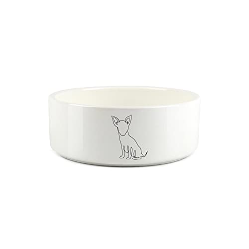 Futternapf für Hunde, für Chihuahua, klein, feine Linienzeichnung, Keramik, Weiß von Purely Home