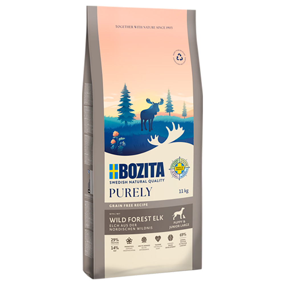 11 kg Bozita Dog Purely Grain Free zum Sonderpreis! - Elch Puppy & Junior Large von Purely