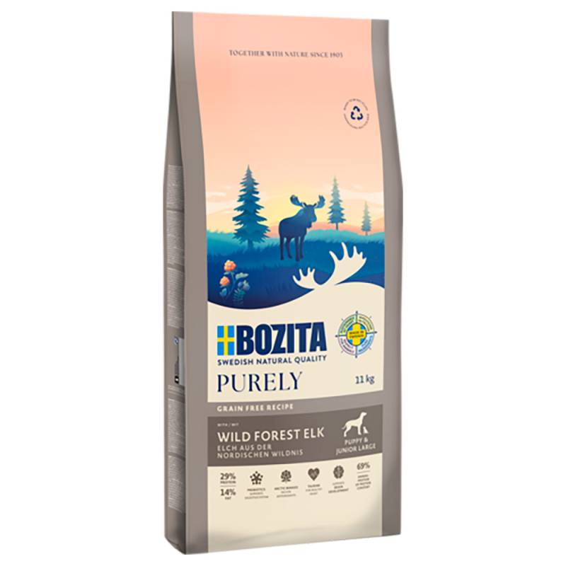 11 kg Bozita Dog Purely Grain Free zum Sonderpreis! - Elch Puppy & Junior Large von Purely