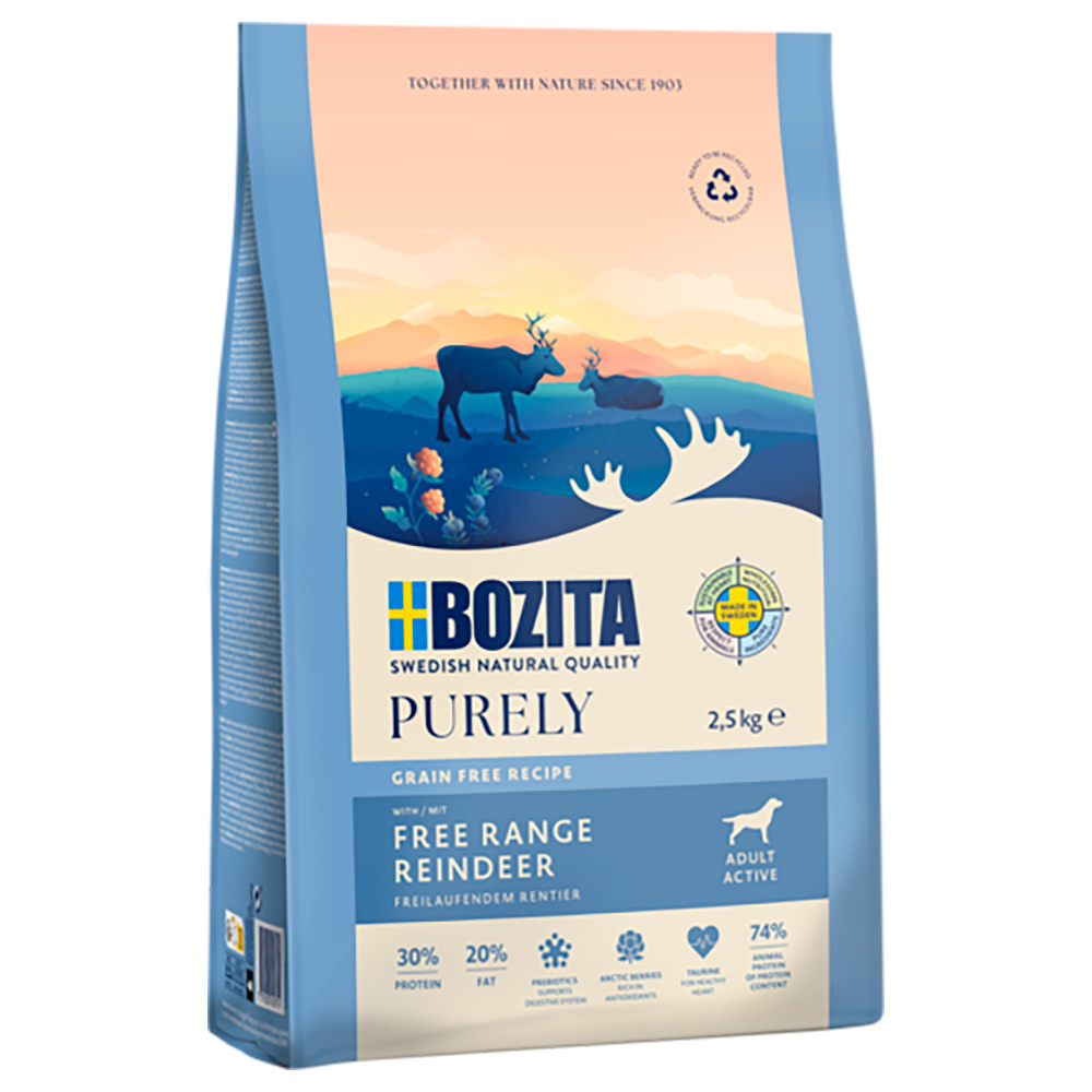2,5 kg Bozita Dog Purely Adult Grain Free zum Sonderpreis! - Active Rentier von Purely