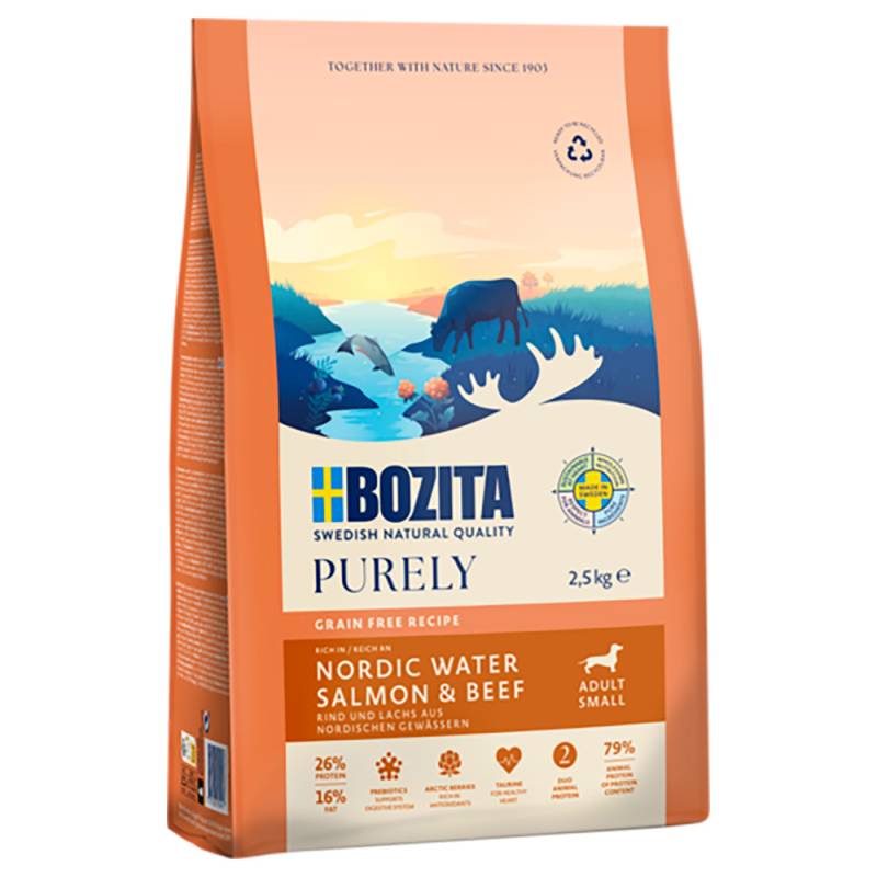 2,5 kg Bozita Dog Purely Adult Grain Free zum Sonderpreis! - Small Lachs & Rind von Purely