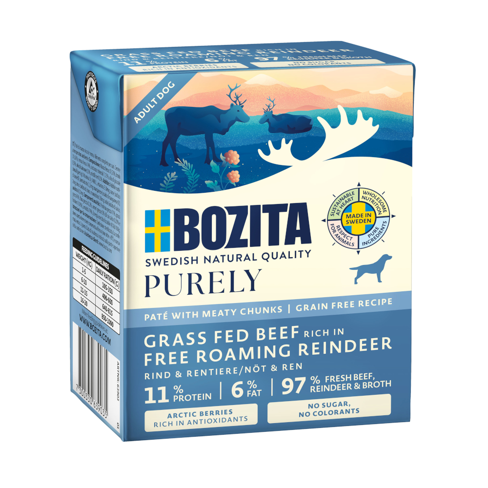5 + 1 gratis! 6 x 370 g Bozita Purely Paté - mit Rentier 5 + 1 gratis! 6 x 370 g Bozita Purely Paté - mit Rentier von Purely