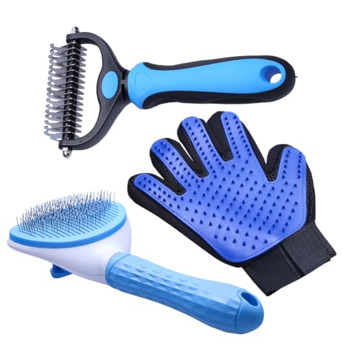 Purepower Sats 2x Haustier Hundebürste Katzenbürste, 1x Tierhaar Handschuh, Bürsten und ein Handschuh zum Entfernen von Tierhaaren mit langen und kurzen Borsten zur Haarpflege Purepower Sats 2x Haustier Hundebürste Katzenbürste, 1x Tierhaar Handschuh, Bürsten und ein Handschuh zum Entfernen von Tierhaaren mit langen und kurzen Borsten zur Haarpflege von Purepower