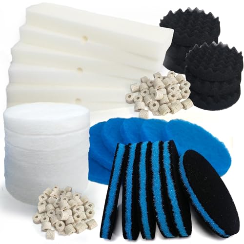 36-teiliges Ersatz-Filter-Media-Set für Fluval FX4/FX5/FX6 Aquariumfilter, inklusive 6 verbesserten 3-in-1-Kohle-Pads, 6 Polierpads, 6 Feinpolierpads, 6 Bio-Schaum-Blocks, 6 Bio-Schaum-Pads, Medien von PurifyLogix