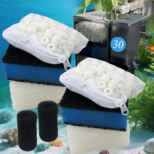 PurifyLogix 2 Sets verbesserter dreistufiger Filtrationsfilter für AquaClear 30 Powerfilter, 2 Ersatz-Wartungs-Set für Aquariumfilter für 30/150 30-Gallonen-Aquarium von PurifyLogix