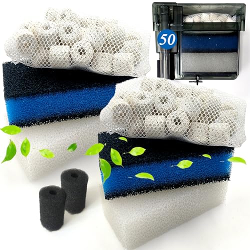 PurifyLogix 2 Sets verbesserter dreistufiger Filtrationsfilter für AquaClear 50 Powerfilter, 2 Ersatz-Wartungs-Set für Aquariumfilter für Aquarien von 20 bis 50 Gallonen von PurifyLogix